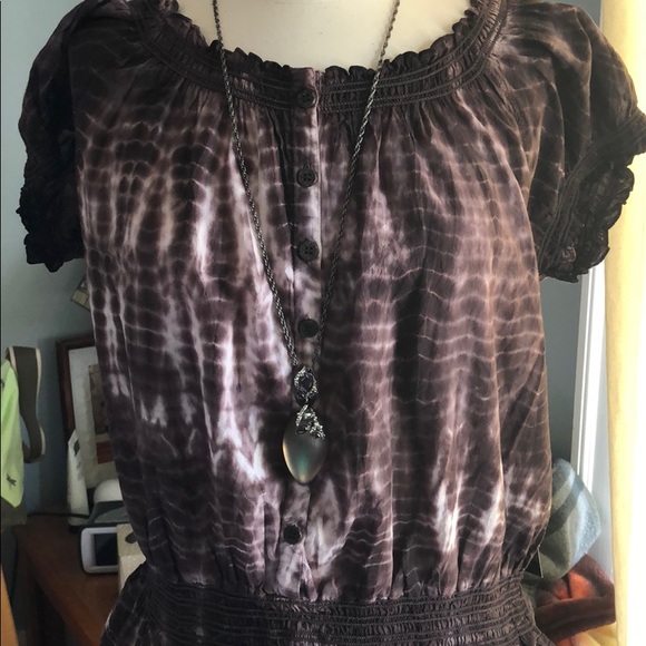 NWT- Boho Nine West Jeans Blouse, Size L - Picture 2 of 6